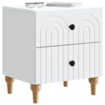 vidaXL Nočný stolík 2 pcs Biela 43 x 34,5 x 48 cm Kompozitné drevo – Obrázok 2
