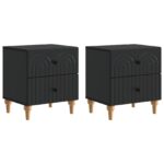 vidaXL Nočný stolík 2 pcs Čierna 43 x 34,5 x 48 cm Kompozitné drevo