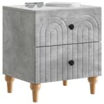 vidaXL Nočný stolík Betónovo sivá 43 x 34,5 x 48 cm Kompozitné drevo – Obrázok 2