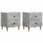 vidaXL Nočný stolík so zásuvkou 2 pcs Betónovo sivá 43 x 34,5 x 48 cm