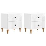 vidaXL Nočný stolík 2 pcs Biela s vysokým leskom 43 x 34,5 x 48 cm