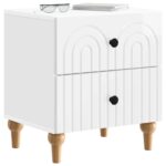 vidaXL Nočný stolík 2 pcs Biela s vysokým leskom 43 x 34,5 x 48 cm – Obrázok 2