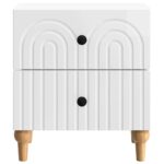 vidaXL Nočný stolík 2 pcs Biela s vysokým leskom 43 x 34,5 x 48 cm – Obrázok 5
