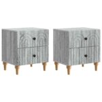 vidaXL Nočný stolík so zásuvkou 2 pcs Sivá sonoma 43 x 34,5 x 48 cm