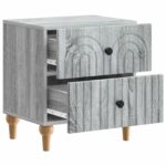 vidaXL Nočný stolík so zásuvkou 2 pcs Sivá sonoma 43 x 34,5 x 48 cm – Obrázok 4