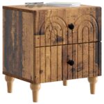 vidaXL Nočný stolík Staré drevo 43 x 34,5 x 48 cm Kompozitné drevo – Obrázok 2