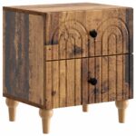 vidaXL Nočný stolík so zásuvkou 2 pcs Staré drevo 43 x 34,5 x 48 cm – Obrázok 3