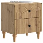 vidaXL Nočný stolík Dub artisan 43 x 34,5 x 48 cm Kompozitné drevo – Obrázok 2