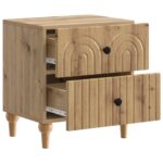 vidaXL Nočný stolík Dub artisan 43 x 34,5 x 48 cm Kompozitné drevo – Obrázok 3