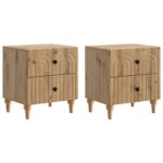 vidaXL Nočný stolík so zásuvkou 2 pcs Dub artisan 43 x 34,5 x 48 cm