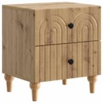 vidaXL Nočný stolík so zásuvkou 2 pcs Dub artisan 43 x 34,5 x 48 cm – Obrázok 3