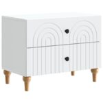 vidaXL Nočný stolík Biela 62 x 34,5 x 48 cm Kompozitné drevo