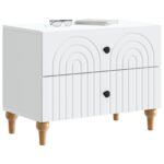 vidaXL Nočný stolík Biela 62 x 34,5 x 48 cm Kompozitné drevo – Obrázok 2