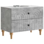 vidaXL Nočný stolík Betónovo sivá 62 x 34,5 x 48 cm Kompozitné drevo – Obrázok 2