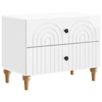 vidaXL Nočný stolík Biela s vysokým leskom 62 x 34,5 x 48 cm