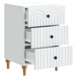 vidaXL Nočný stolík Biela 43x 41 x 66,5 cm Kompozitné drevo – Obrázok 3