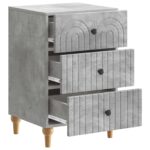 vidaXL Nočný stolík Betónovo sivá 43x 41 x 66,5 cm Kompozitné drevo – Obrázok 3