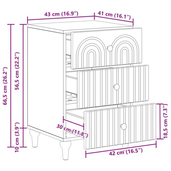 vidaXL Nočný stolík Dymový dub 43x 41 x 66,5 cm Kompozitné drevo – Obrázok 10