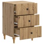 vidaXL Nočný stolík Dub artisan 43x 41 x 66,5 cm Kompozitné drevo – Obrázok 3
