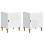 vidaXL Nočný stolík 2 pcs Biela 43 x 34,5 x 50 cm Kompozitné drevo