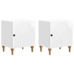 vidaXL Nočný stolík 2 pcs Biela s vysokým leskom 43 x 34,5 x 50 cm