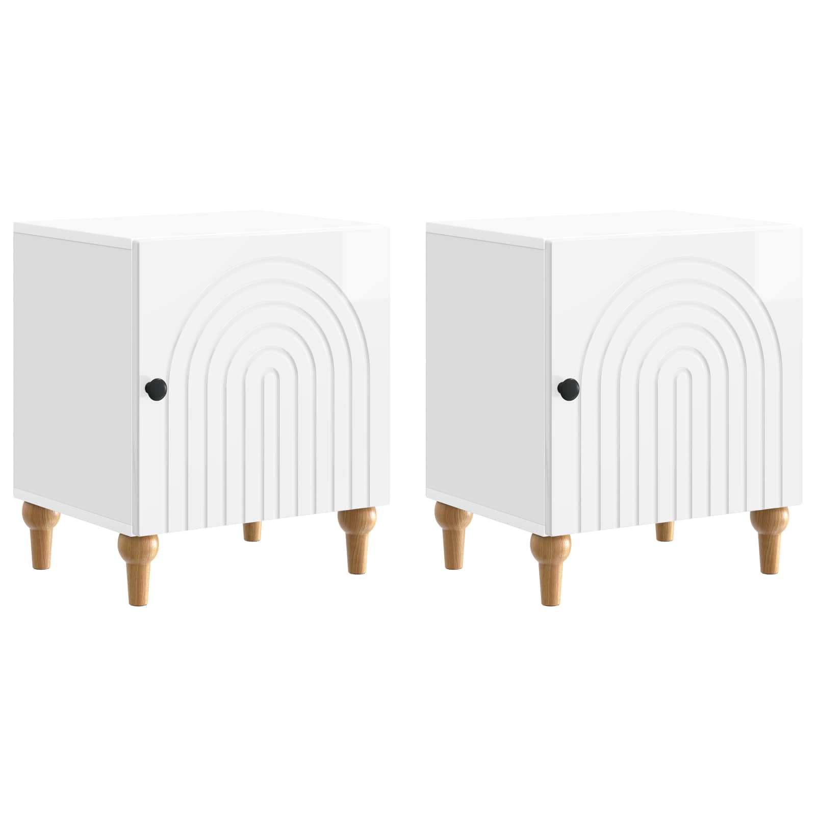 894114_1.jpg vidaXL Nočný stolík 2 pcs Biela s vysokým leskom 43 x 34,5 x 50 cm – Obrázok 1