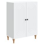 vidaXL Servírovacia skriňa Biela 66 x 34,5 x 90 cm Kompozitné drevo – Obrázok 2