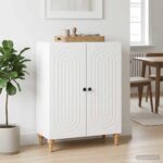 vidaXL Servírovacia skriňa Biela 66 x 34,5 x 90 cm Kompozitné drevo – Obrázok 4