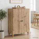 vidaXL Servírovacia skriňa Dub artisan 66 x 34,5 x 90 cm – Obrázok 4