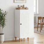 vidaXL Servírovacia skriňa Biela 33 x 34,5 x 90 cm Kompozitné drevo