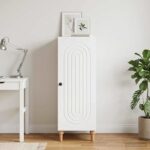vidaXL Servírovacia skriňa Biela 33 x 34,5 x 90 cm Kompozitné drevo – Obrázok 4