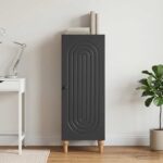 vidaXL Servírovacia skriňa Čierna 33 x 34,5 x 90 cm Kompozitné drevo – Obrázok 4