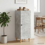 vidaXL Servírovacia skriňa Betónovo sivá 33 x 34,5 x 90 cm – Obrázok 4