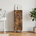 vidaXL Servírovacia skriňa Dymový dub 33 x 34,5 x 90 cm