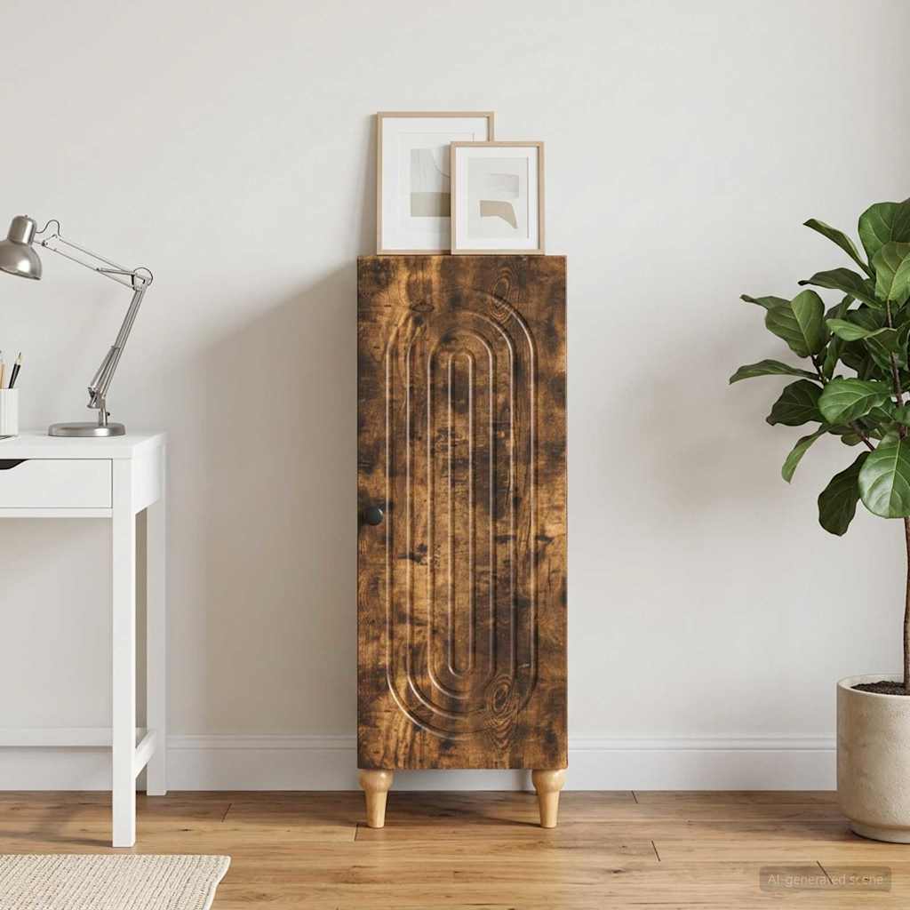 894140_1.jpg vidaXL Servírovacia skriňa Dymový dub 33 x 34,5 x 90 cm – Obrázok 1
