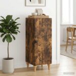 vidaXL Servírovacia skriňa Dymový dub 33 x 34,5 x 90 cm – Obrázok 4