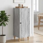 vidaXL Servírovacia skriňa Sivá sonoma 33 x 34,5 x 90 cm