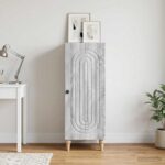 vidaXL Servírovacia skriňa Sivá sonoma 33 x 34,5 x 90 cm – Obrázok 4