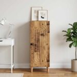 vidaXL Servírovacia skriňa Staré drevo 33 x 34,5 x 90 cm – Obrázok 4