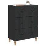 vidaXL Zásuvkový kabinet Čierna 66 x 34,5 x 90 cm Kompozitné drevo – Obrázok 2