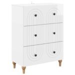 vidaXL Zásuvkový kabinet Biela s vysokým leskom 66 x 34,5 x 90 cm