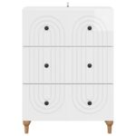 vidaXL Zásuvkový kabinet Biela s vysokým leskom 66 x 34,5 x 90 cm – Obrázok 4