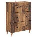 vidaXL Zásuvkový kabinet Staré drevo 66 x 34,5 x 90 cm