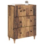 vidaXL Zásuvkový kabinet Staré drevo 66 x 34,5 x 90 cm – Obrázok 2