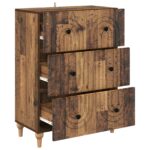 vidaXL Zásuvkový kabinet Staré drevo 66 x 34,5 x 90 cm – Obrázok 3