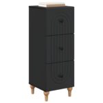 vidaXL Zásuvkový kabinet Čierna 33 x 34,5 x 90 cm Kompozitné drevo – Obrázok 2