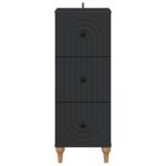 vidaXL Zásuvkový kabinet Čierna 33 x 34,5 x 90 cm Kompozitné drevo – Obrázok 4