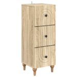 vidaXL Zásuvkový kabinet Dub sonoma 33 x 34,5 x 90 cm Kompozitné drevo