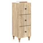 vidaXL Zásuvkový kabinet Dub sonoma 33 x 34,5 x 90 cm Kompozitné drevo – Obrázok 2