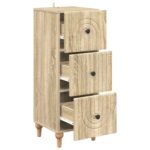 vidaXL Zásuvkový kabinet Dub sonoma 33 x 34,5 x 90 cm Kompozitné drevo – Obrázok 3
